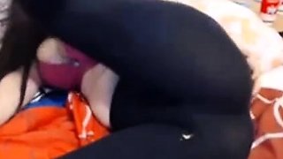 Russian Girl Teases in Spandex Yoga Leggings - Webcam Show