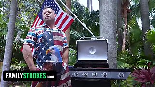 Stepbro and stepfather train naughty daughter-in-law Khloe Kapri a dong lesson she will never leave behind