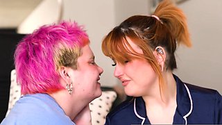 Huge clit licked and massaged during lesbian sex