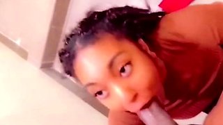 Truck Stop Blowjob - She Takes My Big Cock in the Bathroom