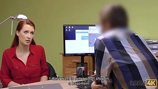 Loan4k. red-haired beauty has sloppy porn for currency for pet surgery