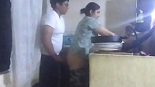 Maid Slapped in the Kitchen by Her Boss