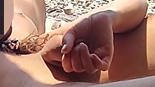 We Got Caught! Girl Watches Us While Teacher Handjobs Me on the Beach! - Misscreamy