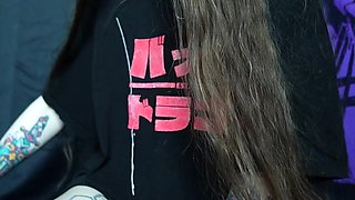 Lovely Amateur teen brunette masturbating outdoor