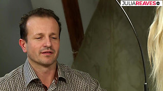 Sexy blonde sucks a huge cock then gets fucked to a mouth cumshot