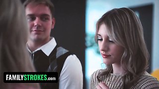 Teen stepsiblings get caught hardcore - familystrokes