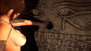 Wild Lara Croft hentai game where Lara gets to please her holes with huge dildo