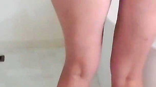 Shy Skinny Redhead Masturbates After Stripping
