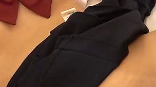 Japanese Beauty with Black Hair. Cute, Slender Amateur, Blowjob and Pussy Cumshot Sex. Uncensored, Asian, Hentai, POV