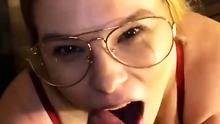 Gf fellate mega-slut gets a gigantic stream on her face
