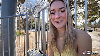 Thea Summers gets turned on by a thick boner in public very easily