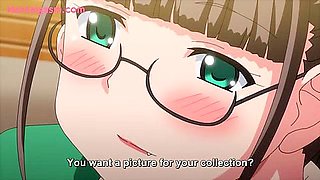 The newly-formed, short big-breasted sister uses her big tits to give him a titjob, making him cum and then cumming inside her mouth.