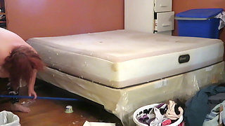Clean up my room dressed then topless