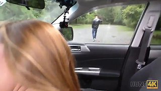 Hunt4k. cuckold permits blonde lady touch stranger’s dick for money