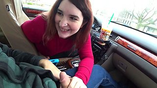 Blonde amateur blowjob POV in public