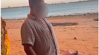 A Stranger Caught Me Masturbating At The Public Nudist Beach, I Sucked His Big Cock While I Got Off, My Husband Filmed! With Random Guy
