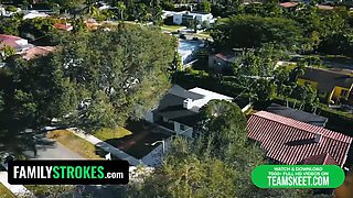 Stepfather's cock shared by naughty babes Gracie, Leana & Danny in a wild taboo threesome