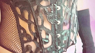 sexy Brazilian Sissy shemale pumps her tight little ass pipe PMV