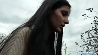 Stylish Coco Kiss's outdoors scene