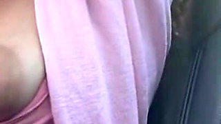 I Show My Tits in the Car