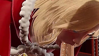 Christmas Elf Making Hottes Blowjob For Big Dick On A Bed 3D Animation Porn