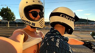 Busty Czech amateur fucks outdoor in public