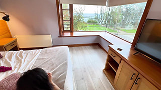 Chilean amateur couple. Romantic sex in hotel near hot springs in southern Chile