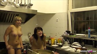 Guy Caught Real German Amateur Lesbian And Seduce To 3some