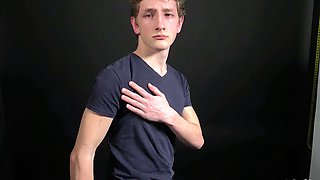 Solo handsome boy Alan McKenzie show his teen body