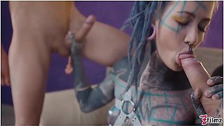 Threesome They Double Anal Penerate The Hot Tattooed Girl - Atm, Big Anal Gapes, Sloppy Bj - Nikolaz Zpageti