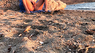 Nudist masturbating at the Beach and underwater! Exhibitionist young girl show