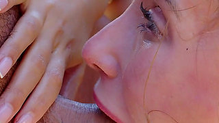 The Beautiful Lilly Phillips Receives an Intense Blowbang Until She Ends up Full of Cum