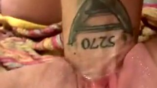 Amateur milf fisting and dick in gaping wet pussy