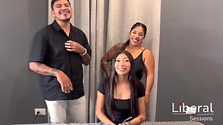 Skinny Girl First Time Threesome Swaps For Huge Cock - Amateur Latina GF & Wife