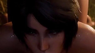 Thicc Ass Jote Deepthroating a Hard Cock Near a Camp Fire