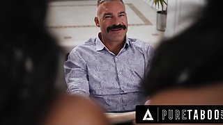 Stepsisters Kimmy and Lulu's Rough and Tender Fuck with Stepdad