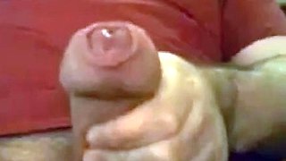Big Uncut German Cock Cums Hard on Webcam