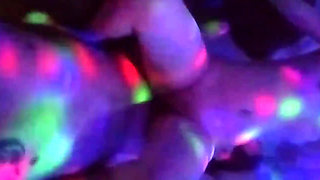Multicolored Fuck. I Stick My Cock in My Unfaithful Comadre in the Middle of a Shower of Lights...