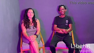 Giant-boobed COUGAR is about to attempt her first-ever black prick