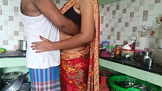 Indian Housewife Cheats On Husband With Neighbor - Sucking In Kitchen While He's Away