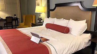 Amateur Brunette Coworker Blowjob and Creampie - Cheating Hotel Sex with Business Woman