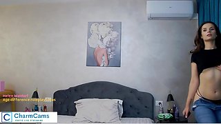 Unpaid live show Natural White Boobs