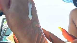 Foot fetish Handjob POV