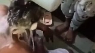 Indian Wife Giving A Fantastic Blowjob After Bathing Her