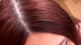 POV Blowjob & Facial in Front of Mirror in Tan Pantyhose