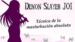 Spanish JOI Demon Slayer, masturbation training game.