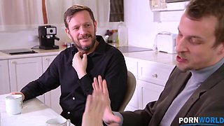 Exotic nympho Roxy Lips blows and fucks her husband's friend in bathroom GP1213