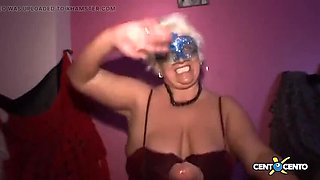 Full Movie: The Steamroller - Threesome Blowjob with Cum in Mouth and Big Ass Granny in Stockings