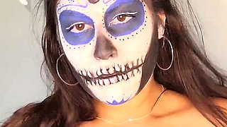 Amateur voyeur webcam BBW sucks cock for facial