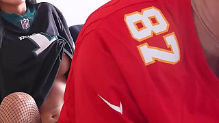 Xxl Strapon Dominates Chiefs Tight-end Into a Pussy Licker